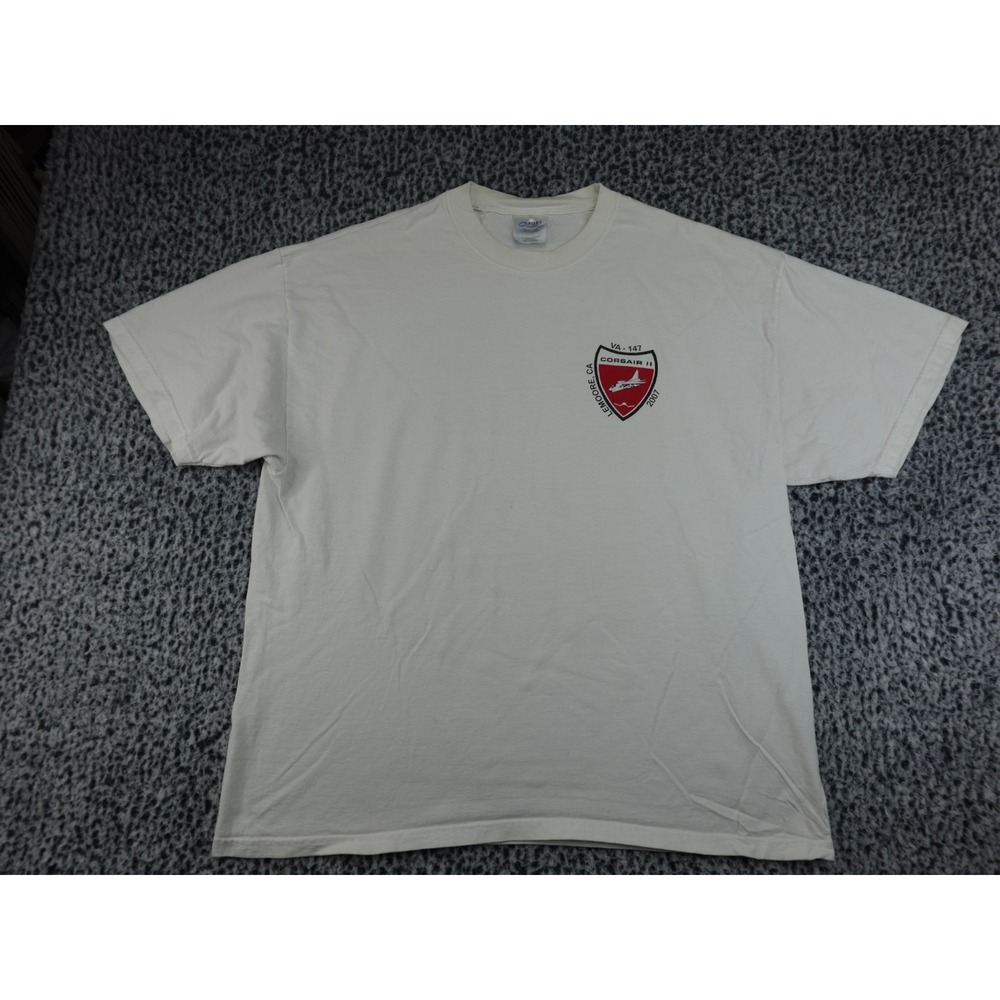 Port and Company VA-147 Corsair II Lemoore CA 2007 Mens XL White T-Shirt Graphic